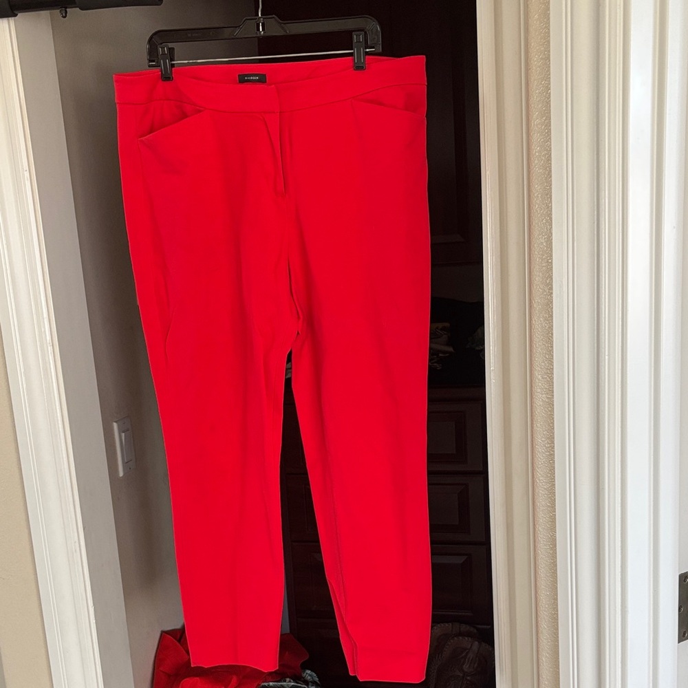 Halogen Bright Red Straight Leg Pants